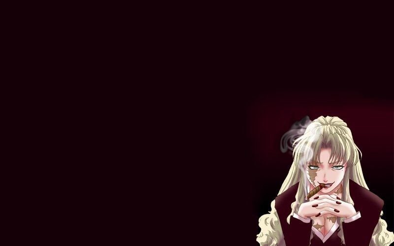 Anime Character Smoking Cigar — Black