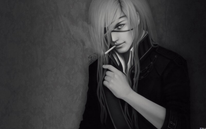 anime character smoking cigarette