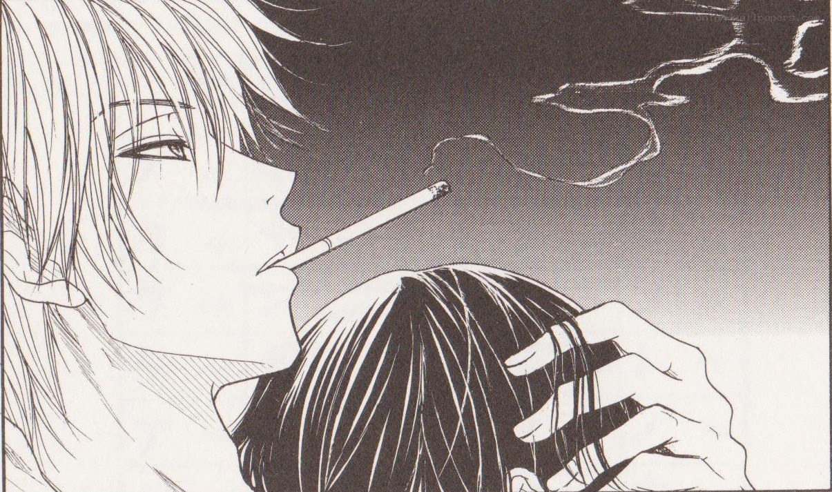 anime character smoking cigarette