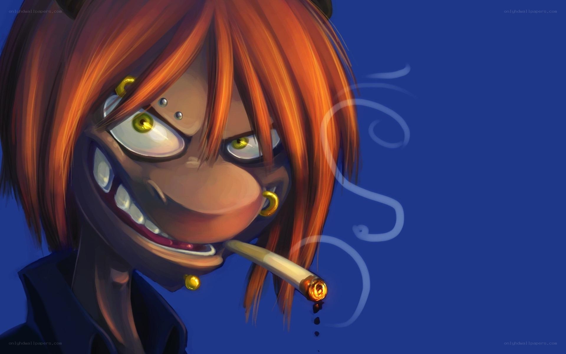 anime character smoking cigarette