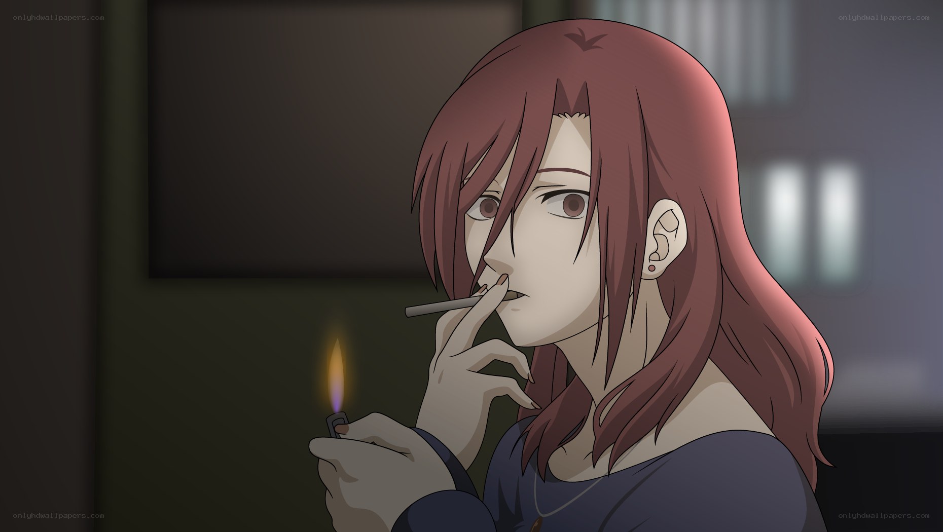 anime character smoking cigarette