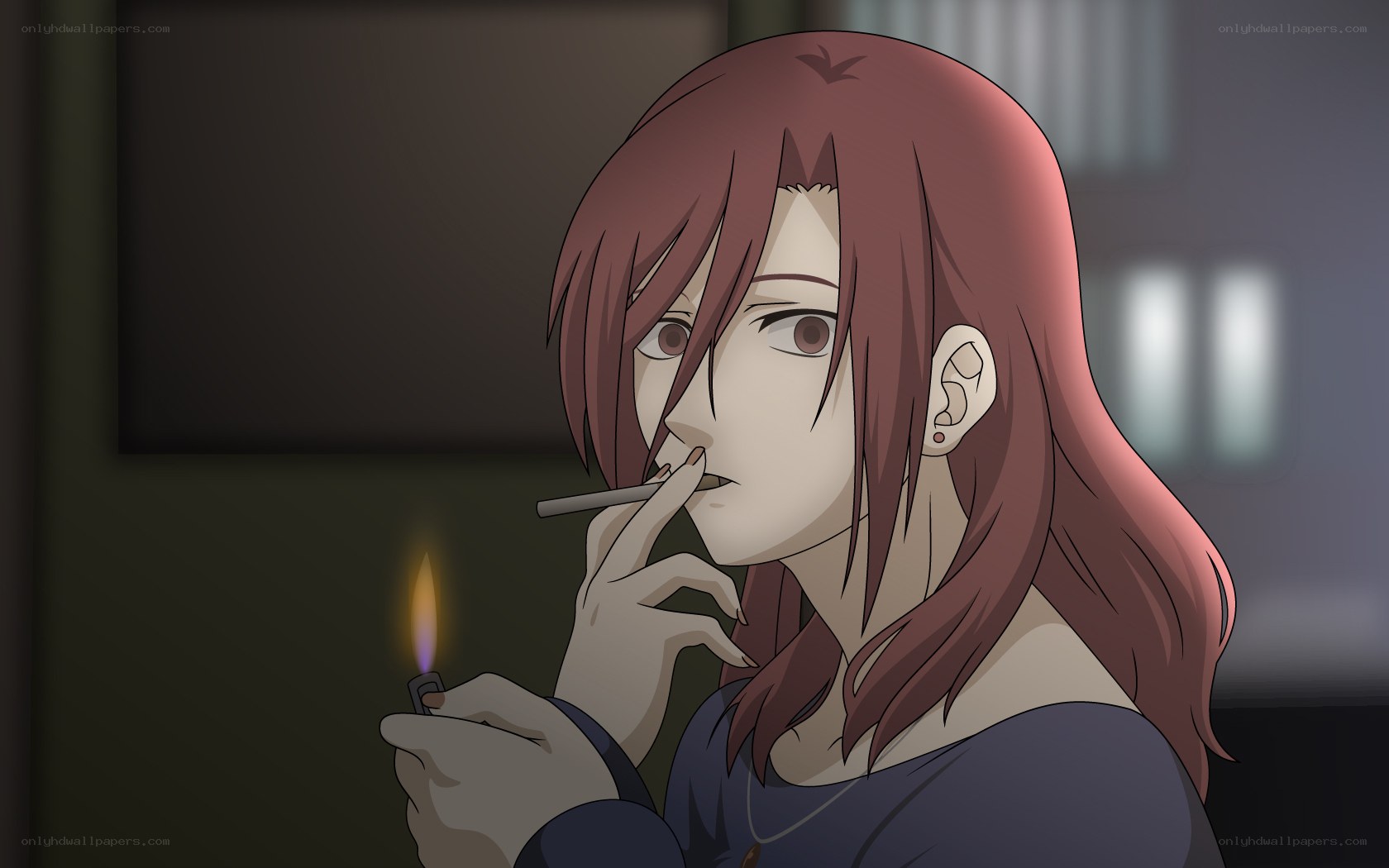 anime character smoking cigarette