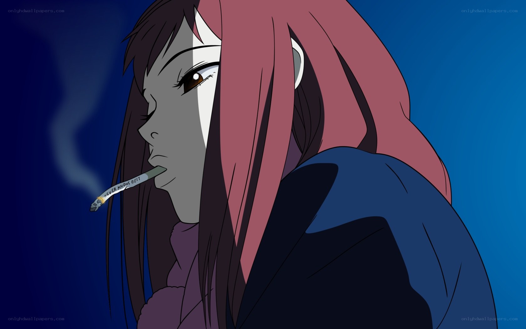 anime character smoking cigarette