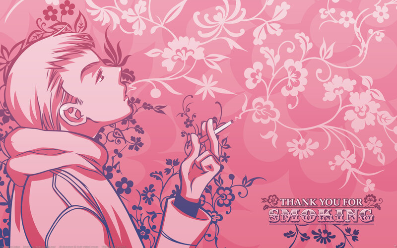 Anime Character Smoking — Pink