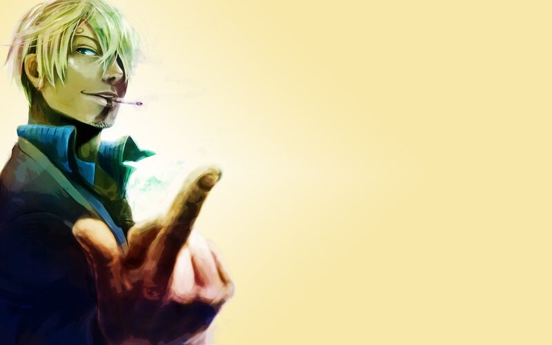Anime Character Smoking — Yellow