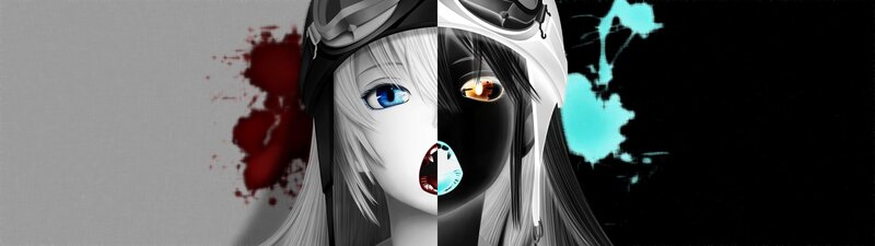 Anime Character Split Face — Black