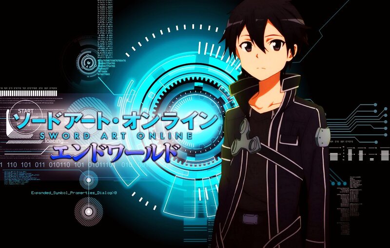 Anime Character Standing — Black, Dramatic, Digital Interface