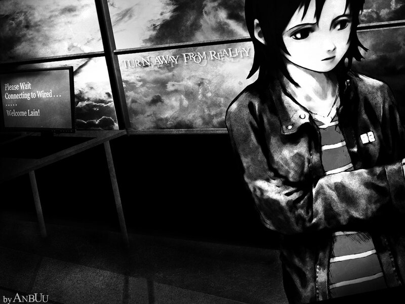 Anime Character Standing — Black, Dramatic, Manga, Computer Monitor