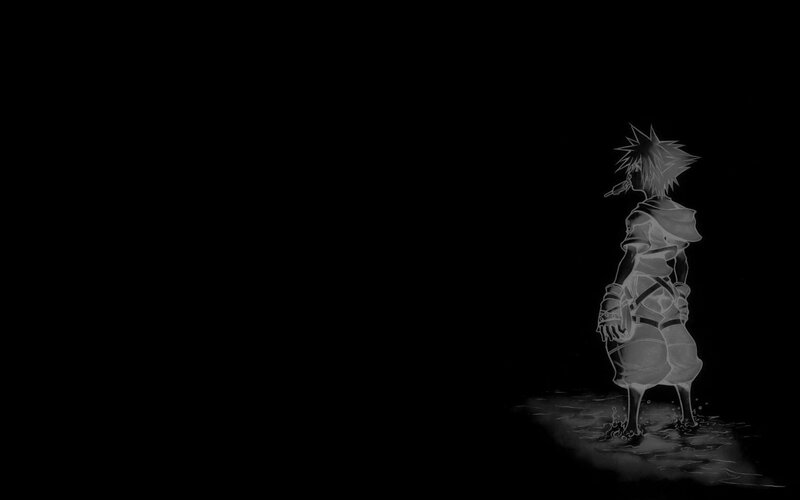 Anime Character Standing — Black, Dramatic, Night, Manga