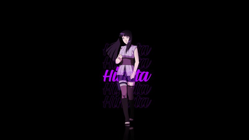 Anime Character Standing — Black, Dramatic, Text, Long Hair