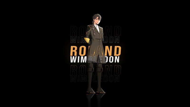 Anime Character Standing — Black, Dramatic, Text