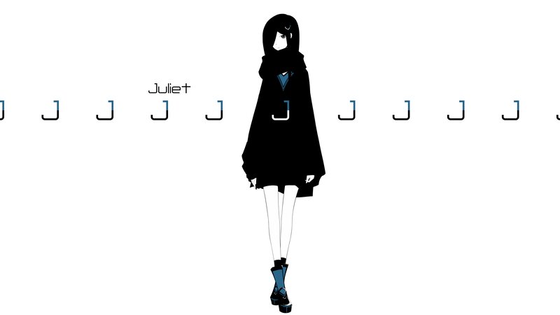 Anime Character Standing — Black, Minimalist