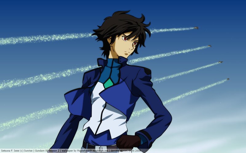 Anime Character Standing — Blue, Dramatic, Afternoon