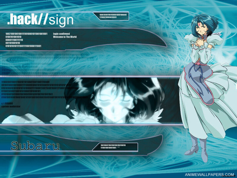 Anime Character Standing — Blue, Dramatic, Binary Code