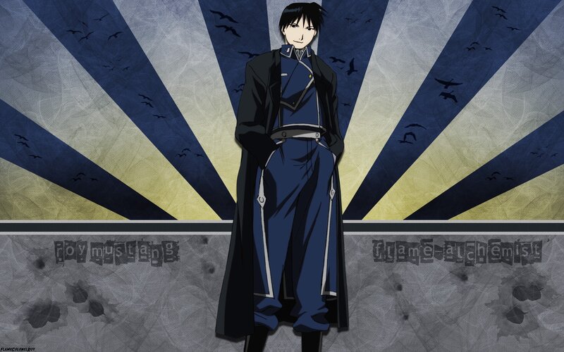 Anime Character Standing — Blue, Dramatic, Birds