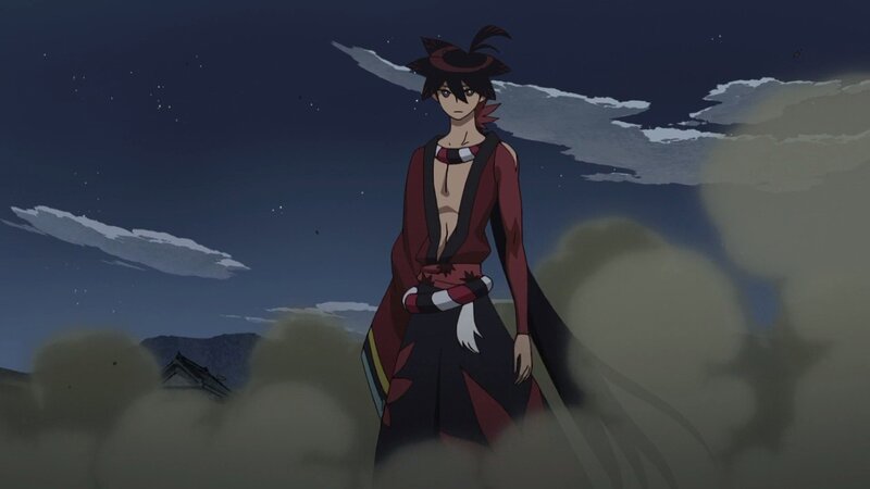 Anime Character Standing — Blue, Dramatic, Night, Night Sky, Clouds