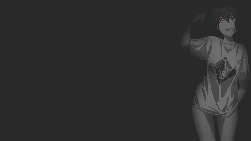 Anime Character Standing — Gray, Dark, T-shirt