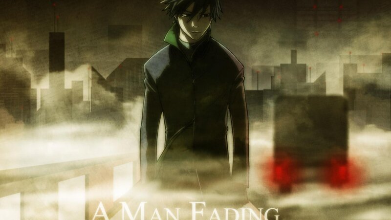 Anime Character Standing — Gray, Dramatic, Night