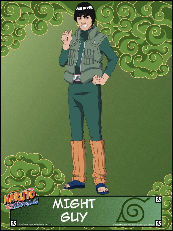 Anime Character Standing — Green, Confident, Green Swirls