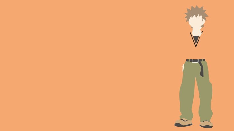 Anime Character Standing — Orange, Neutral, Vector Art