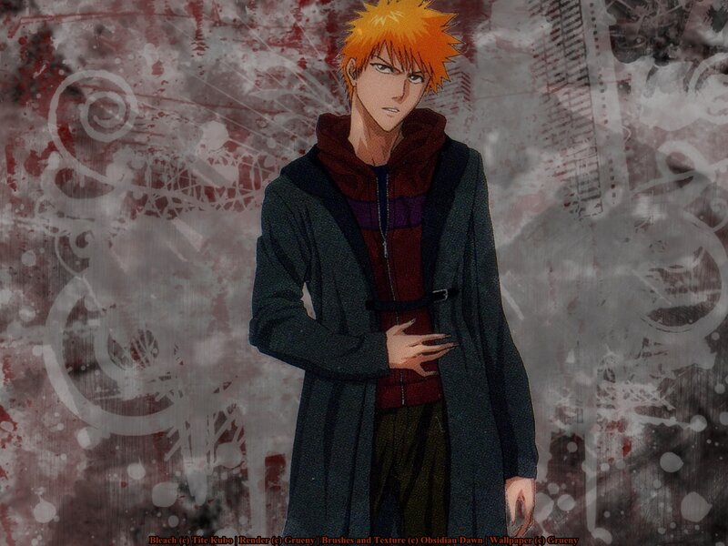 Anime Character Standing — Orange, Serious