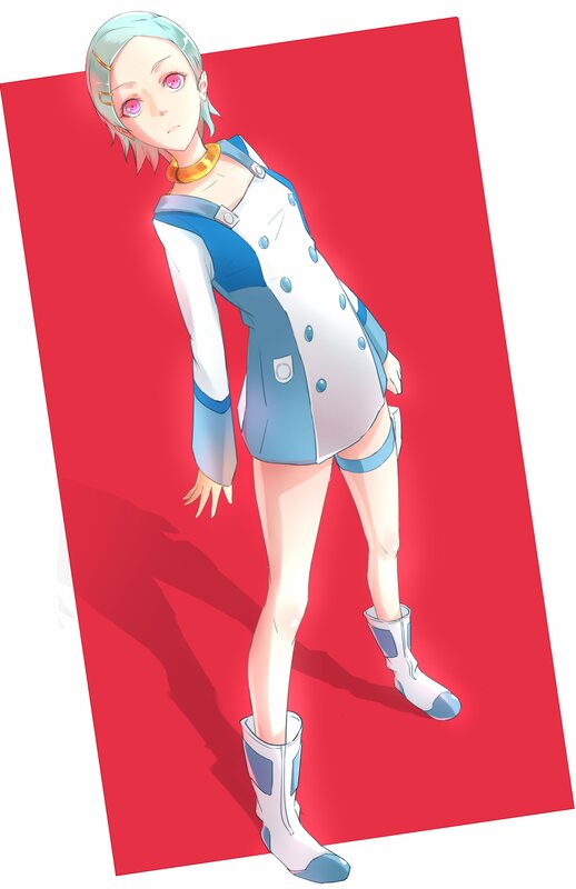 Anime Character Standing — Red, Dramatic, Digital Art