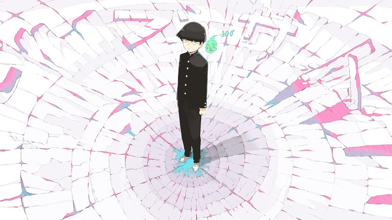 Anime Character Standing — White, Dramatic, Cracked Ground