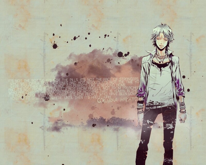 Anime Character Standing — White, Melancholic