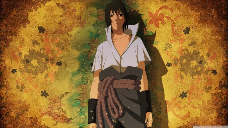 Anime Character Standing — Yellow, Dramatic, Autumn, Flowers, Shadow
