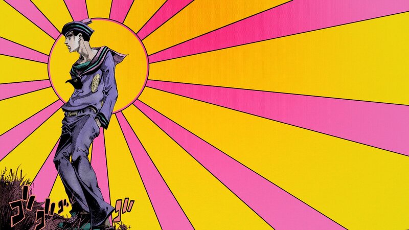 Anime Character Standing — Yellow, Dramatic, Manga