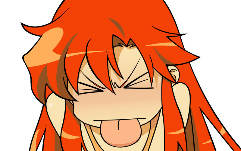 anime character sticking out tongue