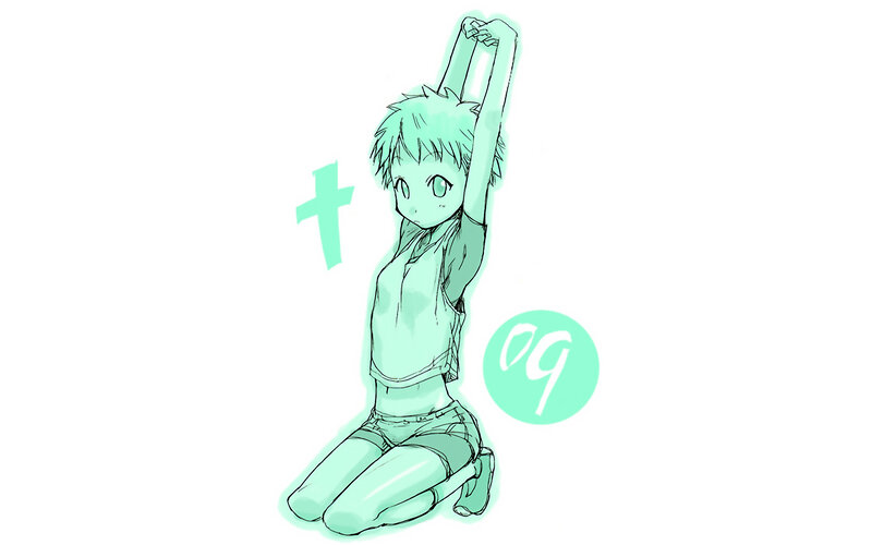 anime character stretching