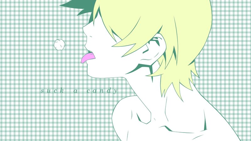 anime character sucking candy
