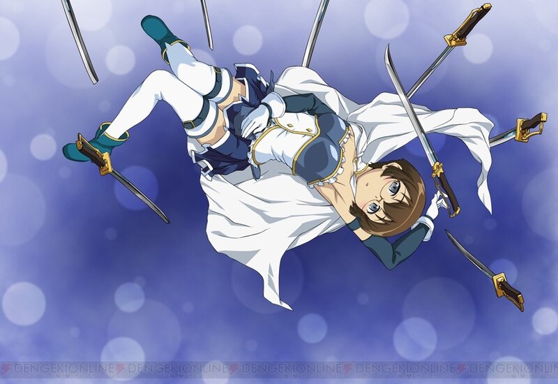 Anime character surrounded by swords