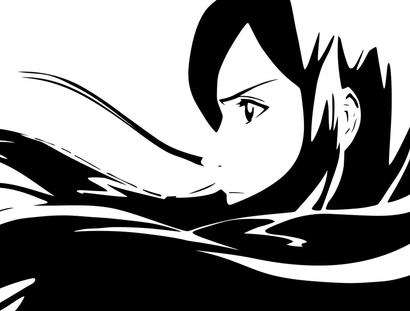 anime character swimming