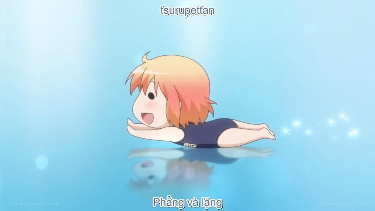 anime character swimming underwater