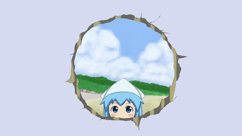 anime character through hole