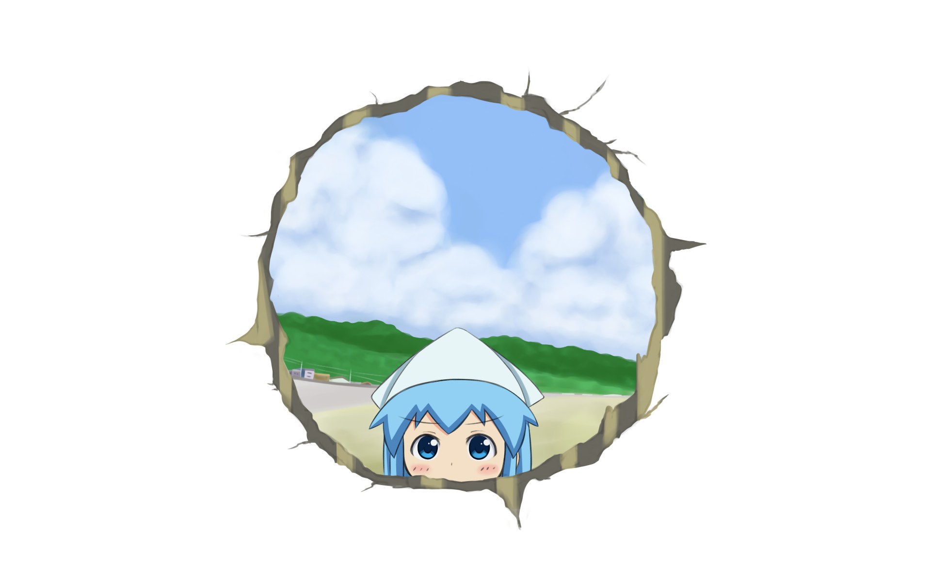 anime character through hole