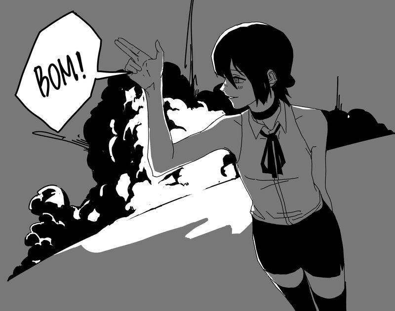 Anime Character Throwing Bomb
