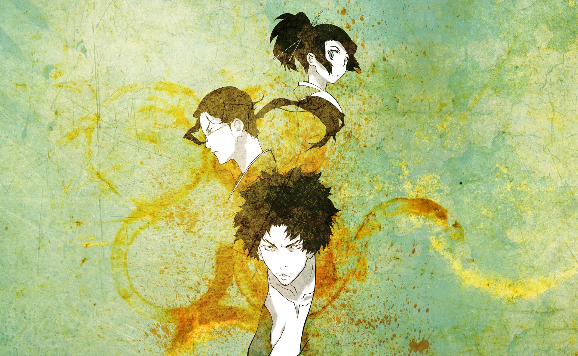 anime character trio artwork