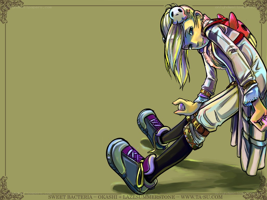 anime character tying shoelaces