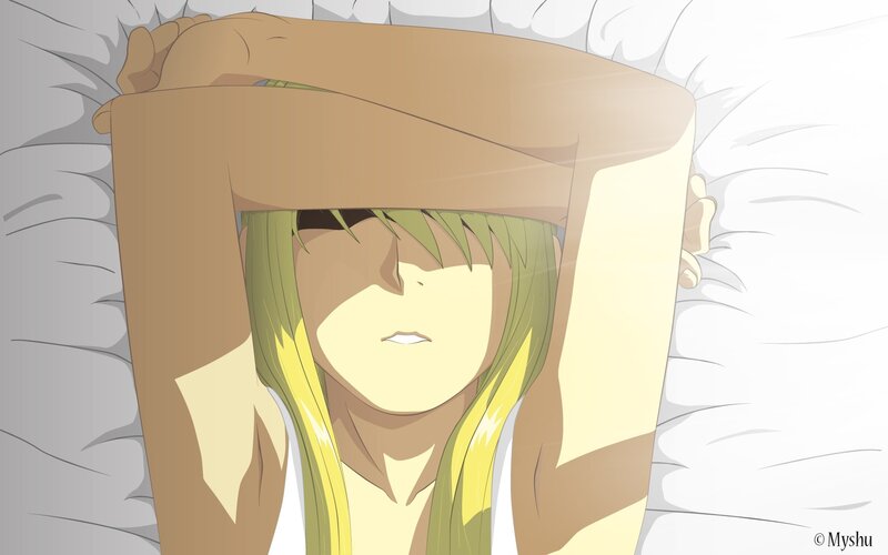 anime character under blanket