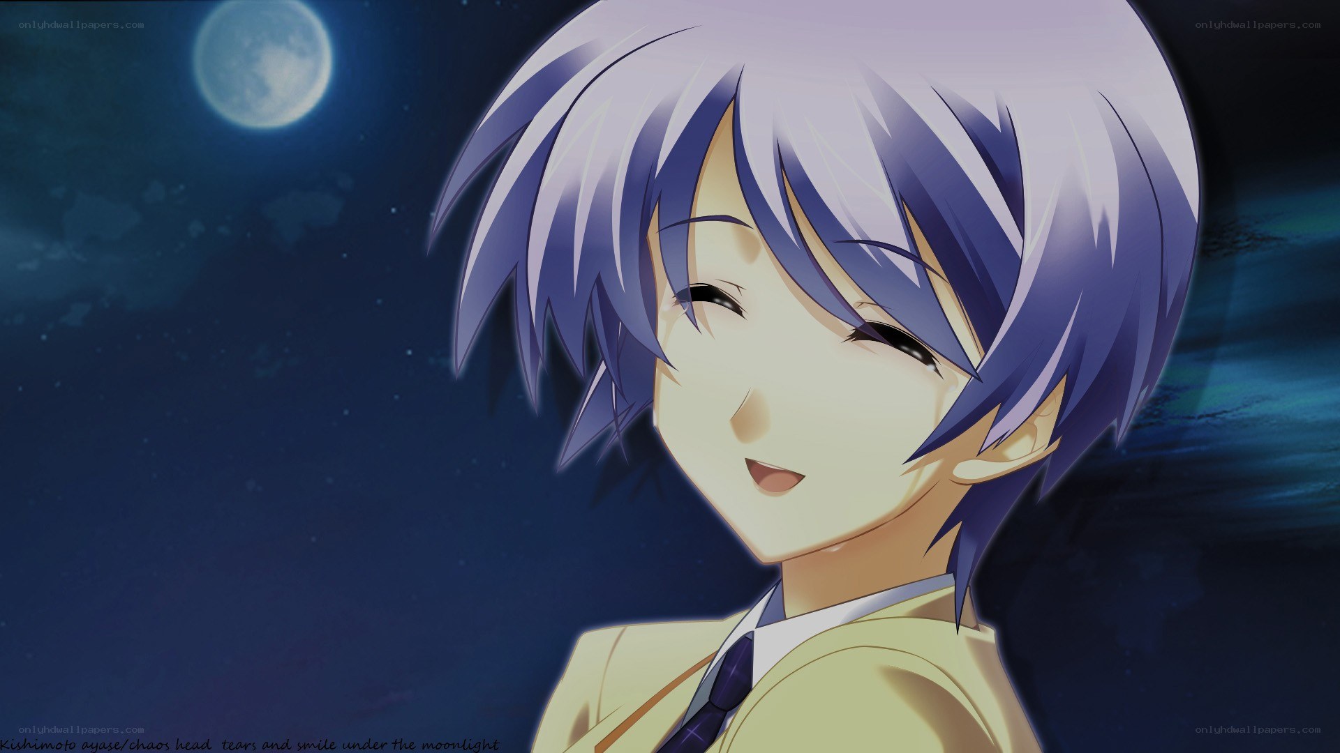 anime character under moonlight