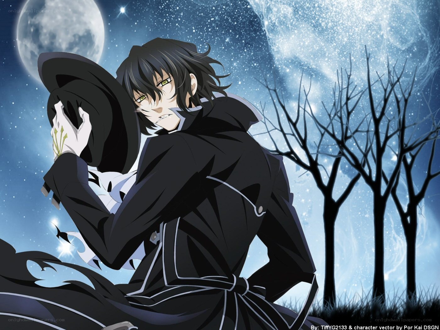 anime character under moonlight