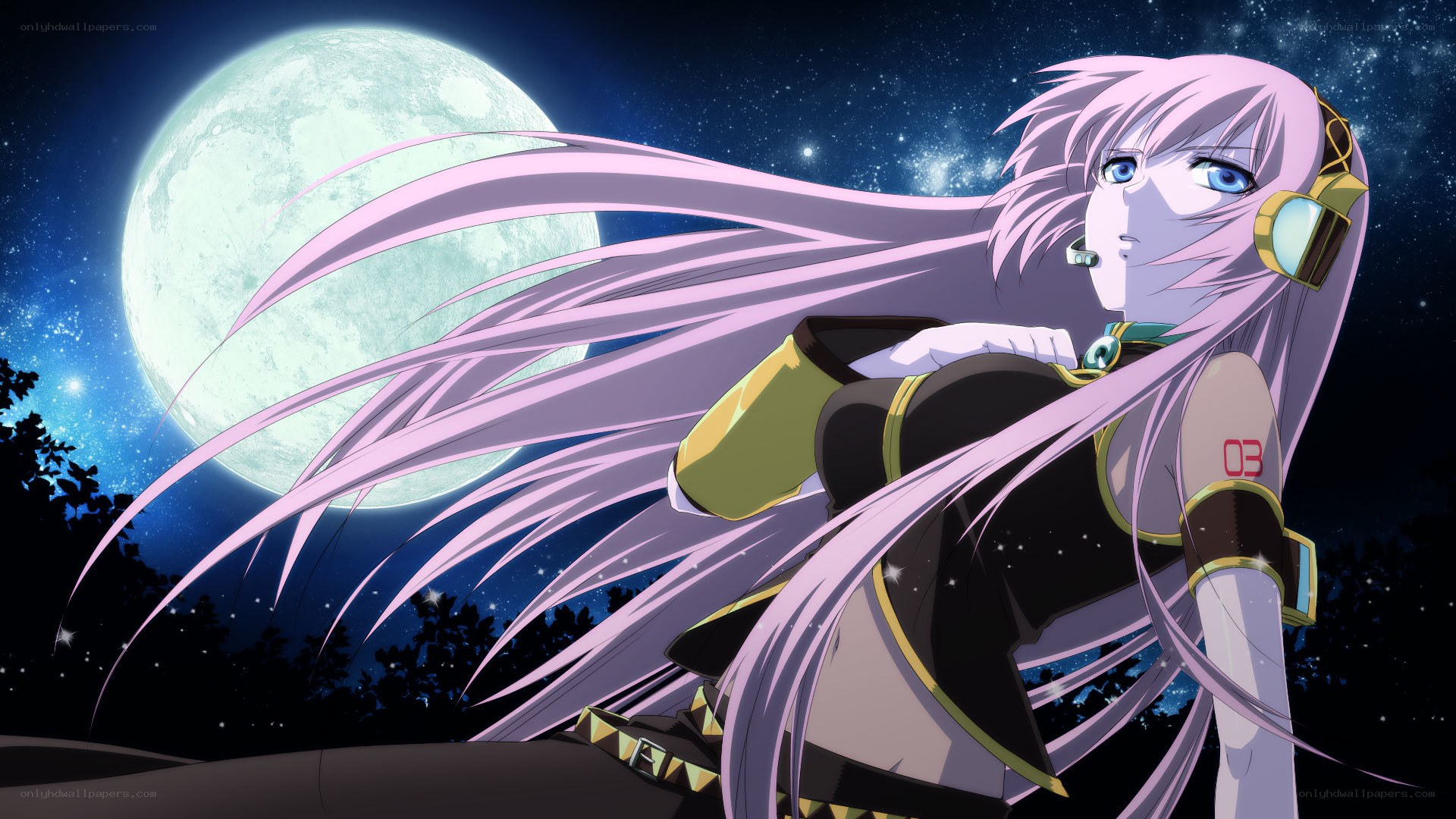 anime character under moonlight