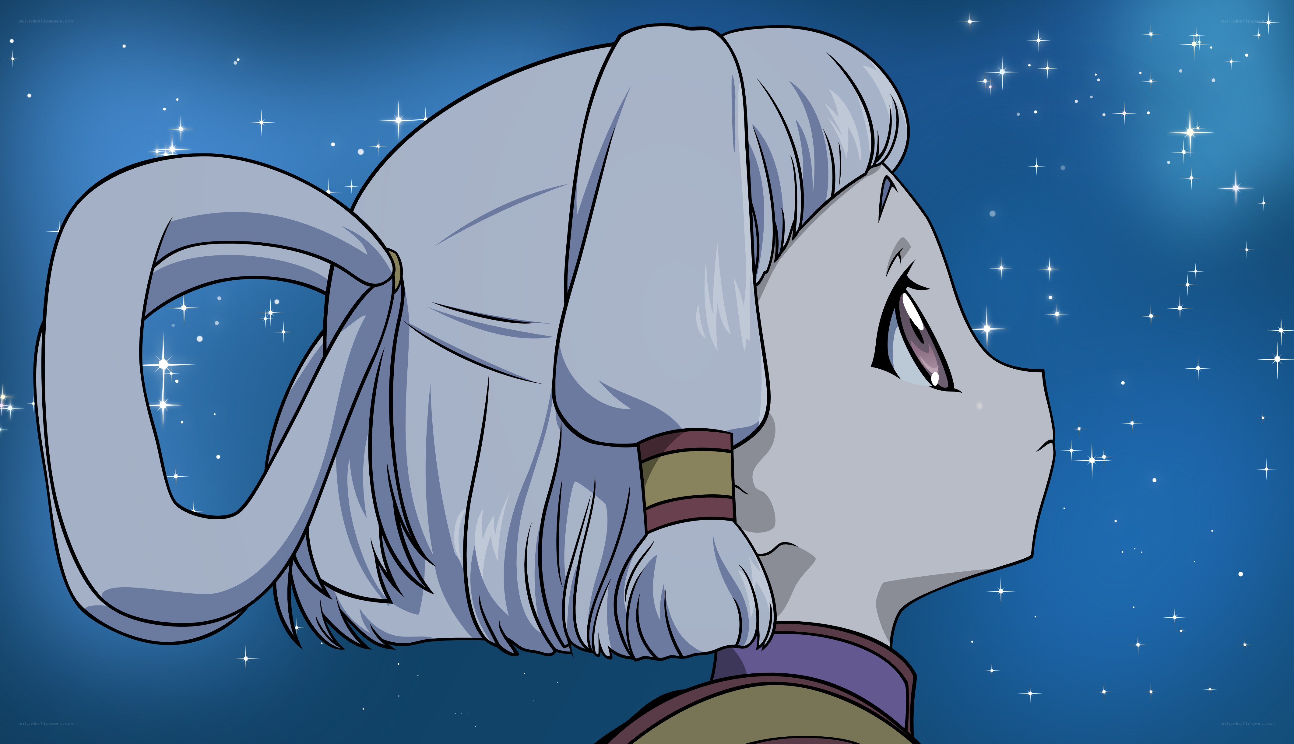anime character under stars