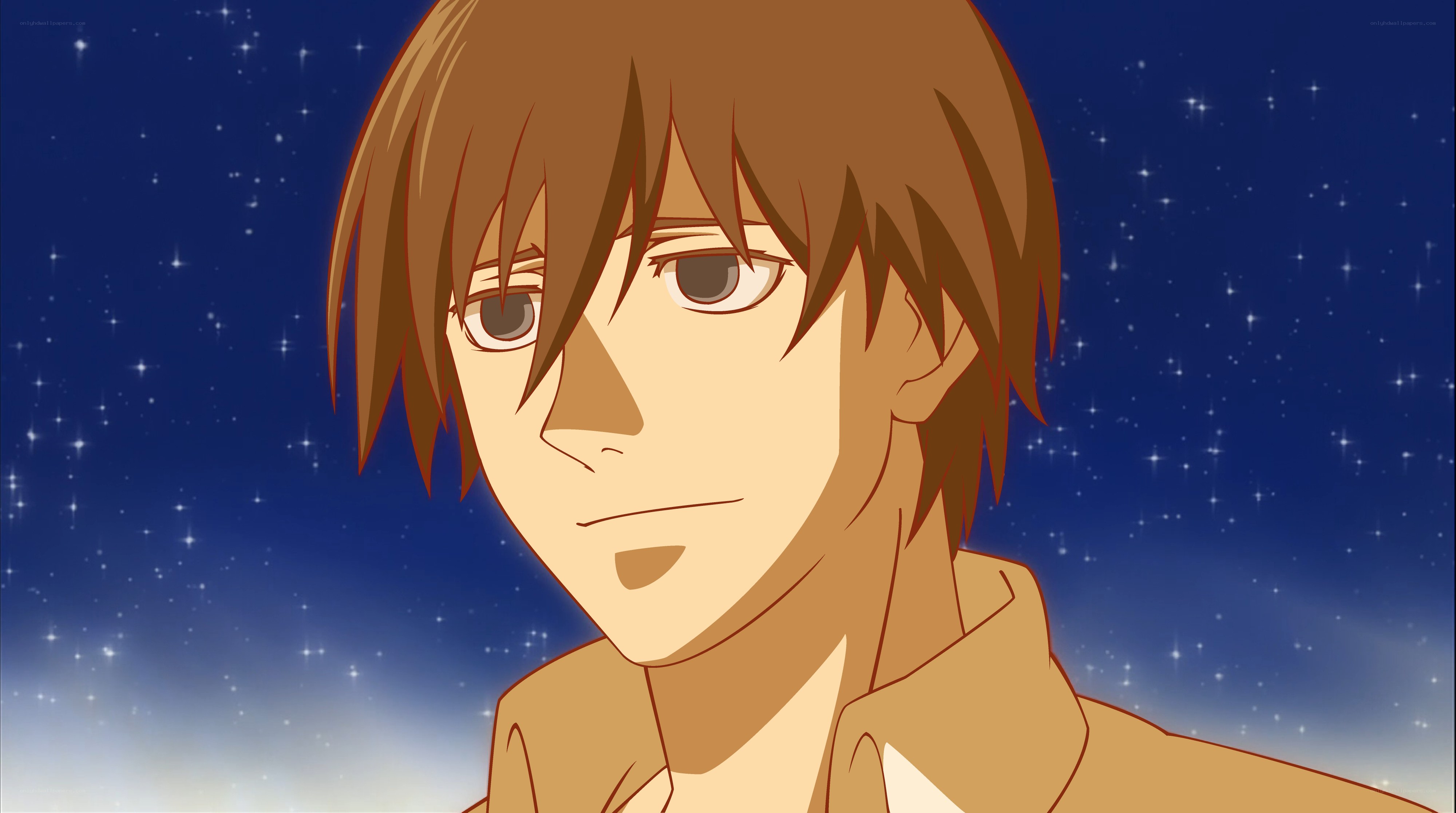 anime character under stars