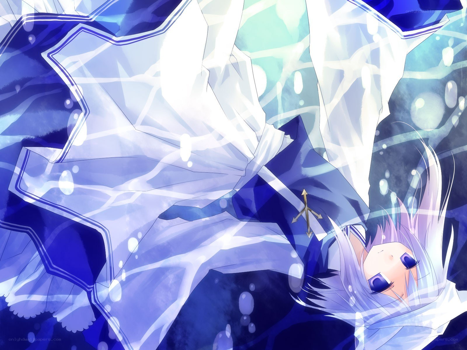 anime character underwater