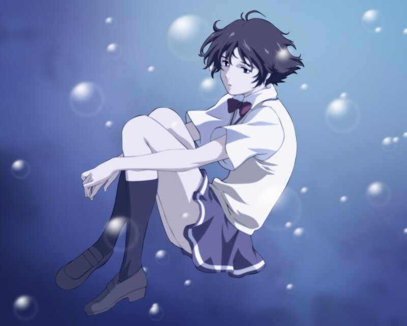 anime character underwater