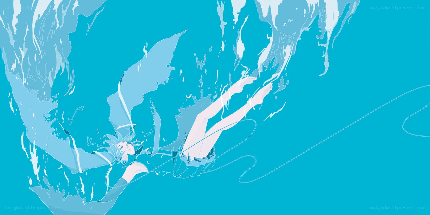 anime character underwater